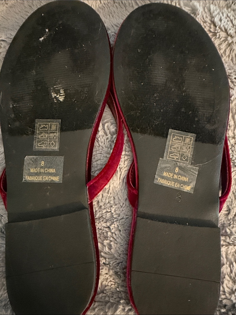 Jeffrey Campbell Burgundy Velvet Flip Flop Sandals - Picture 2 of 4